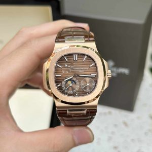 Đồng Hồ Patek Philippe Nautilus 5712R Mặt Nâu Dây Da Replica GRF 40mm