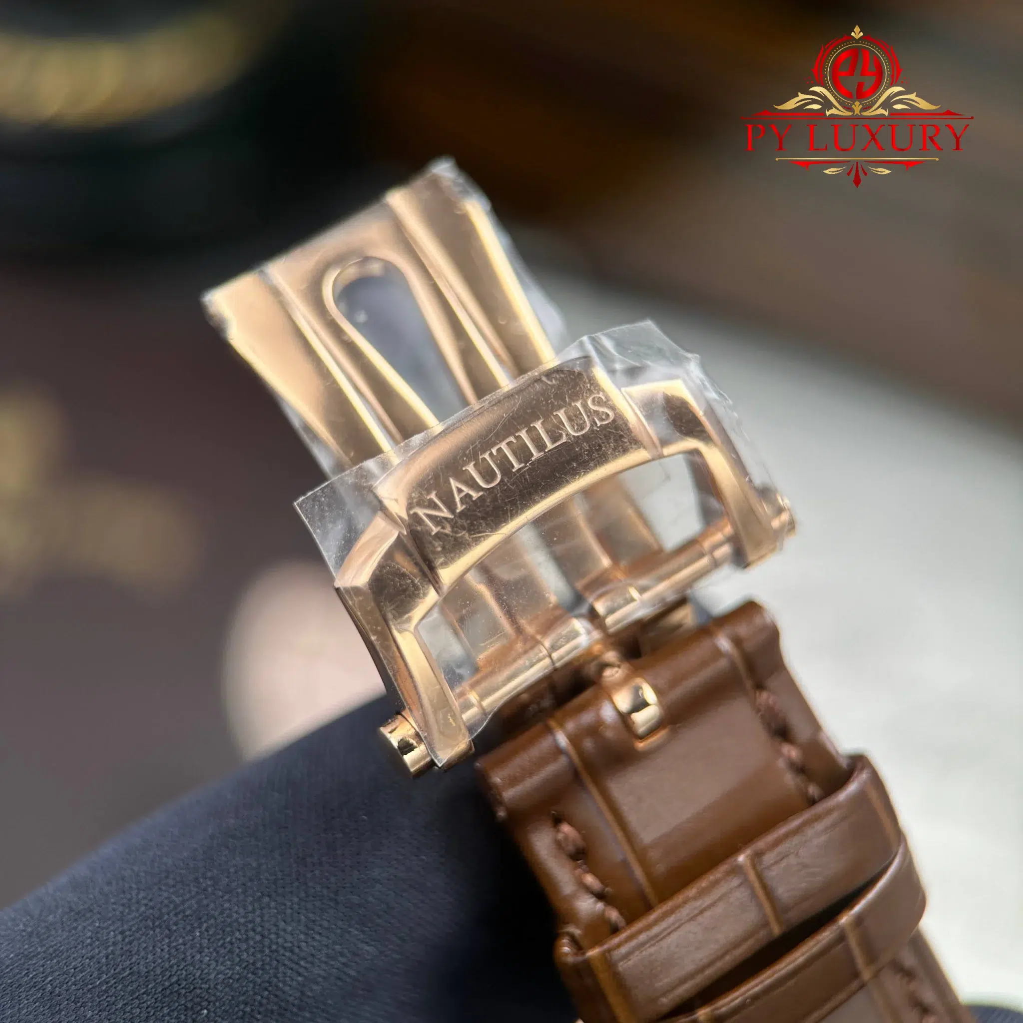 Patek Philippe Nautilus 5712R Rose Gold Grey Dial Leather Strap Best Replica PPF V3 40mm - Image 14