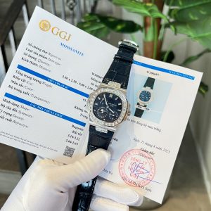 Patek Philippe Nautilus 5724G-001 Blue Dial Custom Moissanite HongKong 40mm