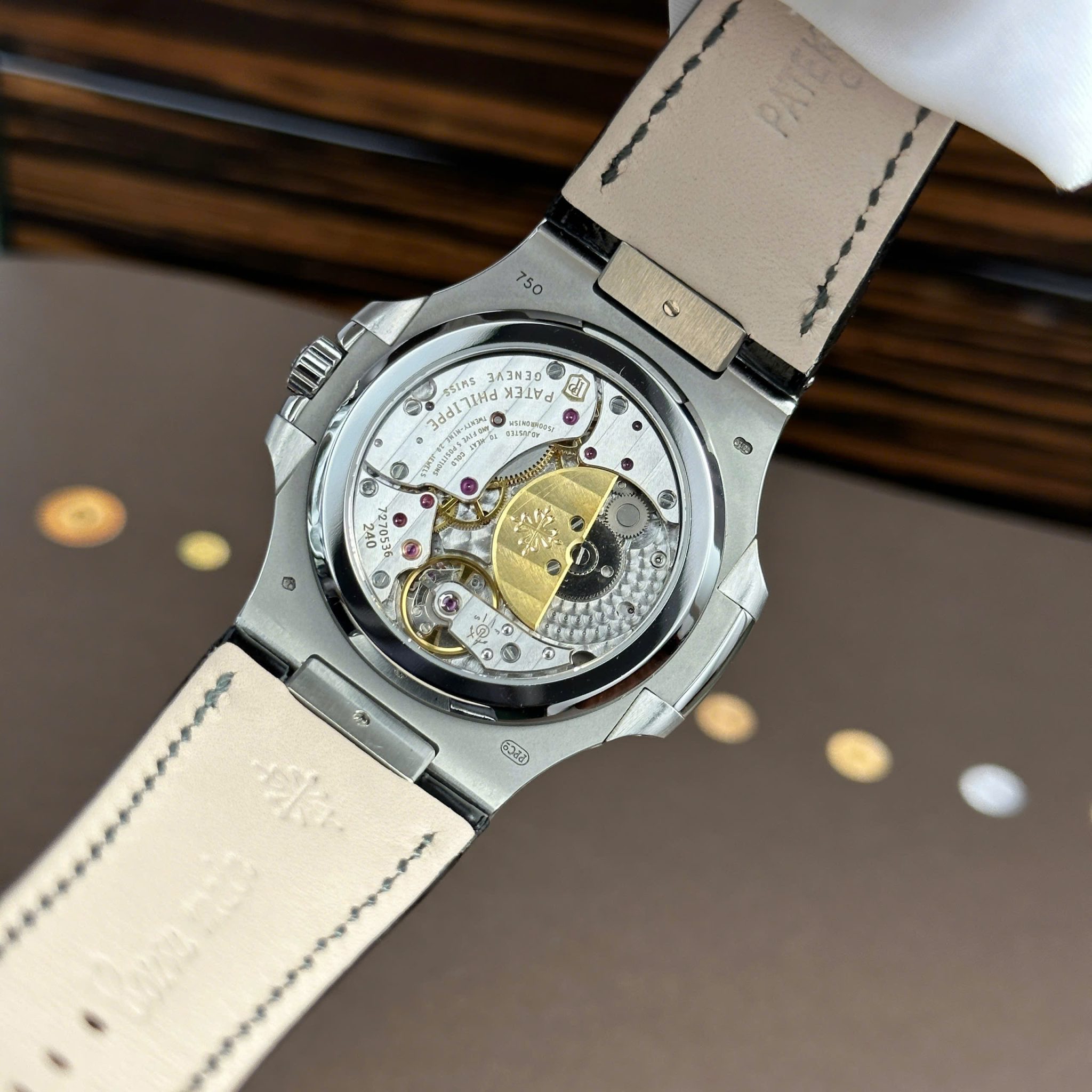 Patek Philippe Nautilus 5724G-001 Blue Dial Baguette Moissanite Full Functions Modified Max Options 40mm - Image 13