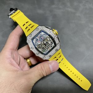 Đồng Hồ Richard Mille RM11-03 Flyback Chronograph Đính Đá CZ Rep 1:1 Cao Nhất KVF 49.94 x 44.5mm