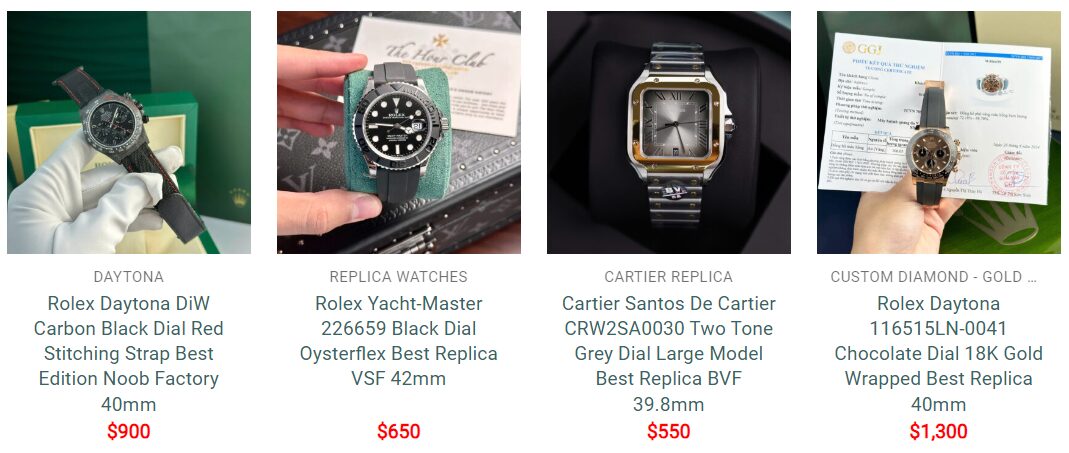 Some 1:1 Swiss movement replica watch models at Chron Luxury