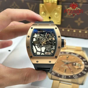Đồng Hồ Richard Mille RM 035 Americas Rose Gold Toro Skeleton Vàng Hồng Dây Cao Su Replica 1:1 ZF 39.7mm x 48mm