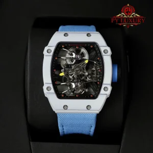 Đồng Hồ Richard Mille RM27-02 Rafael Nadal Tourbillon Vỏ Carbon Trắng Replica 39.7 x 47.7mm