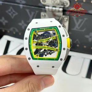 Đồng Hồ Richard Mille RM61-01 Yohan Blake Asia Limited Vỏ Gốm Trắng Replica 1:1 Nhà Máy ZF 42.7mm x 50.23mm