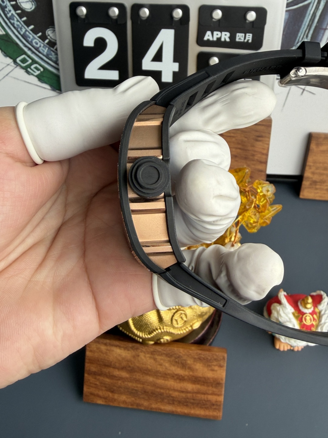 Richard Mille RM055 Rose Gold Custom Carbon TPT CVD Diamond Vaucher Movement 42.7mm x 49.9mm - Image 7