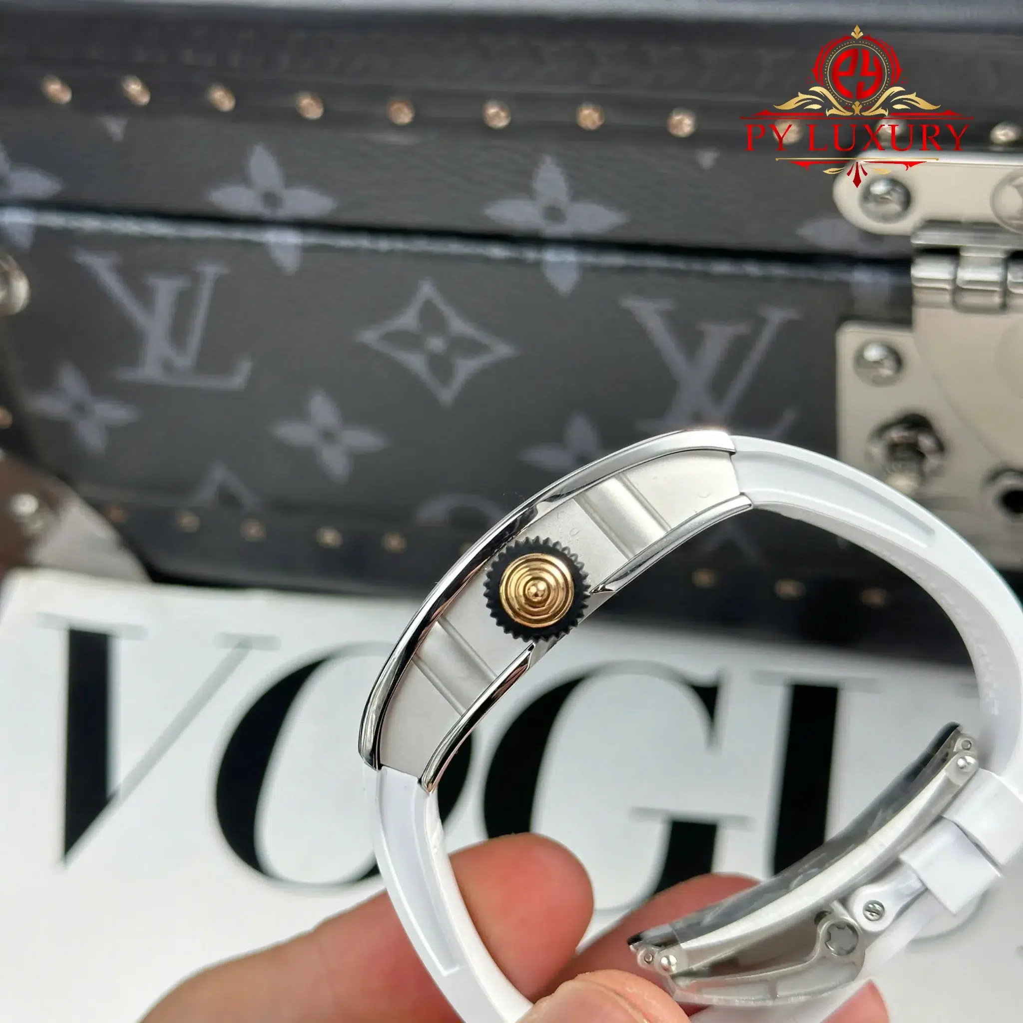Richard Mille RM07-01 Lady Diamonds Red Lip White Rubber Strap 1:1 Super Clone ZF 45.32 x 32.3mm - Image 7