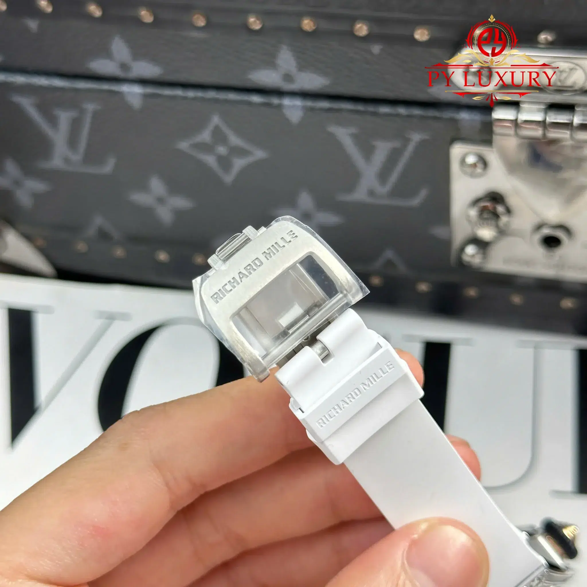 Richard Mille RM07-01 Lady Diamonds Red Lip White Rubber Strap 1:1 Super Clone ZF 45.32 x 32.3mm - Image 9