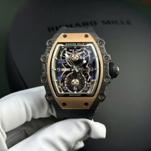 Đồng Hồ Richard Mille RM21-01 Tourbillon Aerodyne Vàng Hồng Carbon TPT Replica 1:1 RMF 42.68mm x 50.12mm
