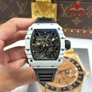 Đồng Hồ Richard Mille RM35-01 Rafael Nadal Vỏ Carbon TPT Trắng Replica 1:1 ZF V3 49.94mm x 44.5mm
