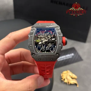 Đồng Hồ Richard Mille RM35-02 Rafael Nadal Vỏ Carbon TPT Đen Replica 1:1 V7 ZF 49.94mm x 44.5mm