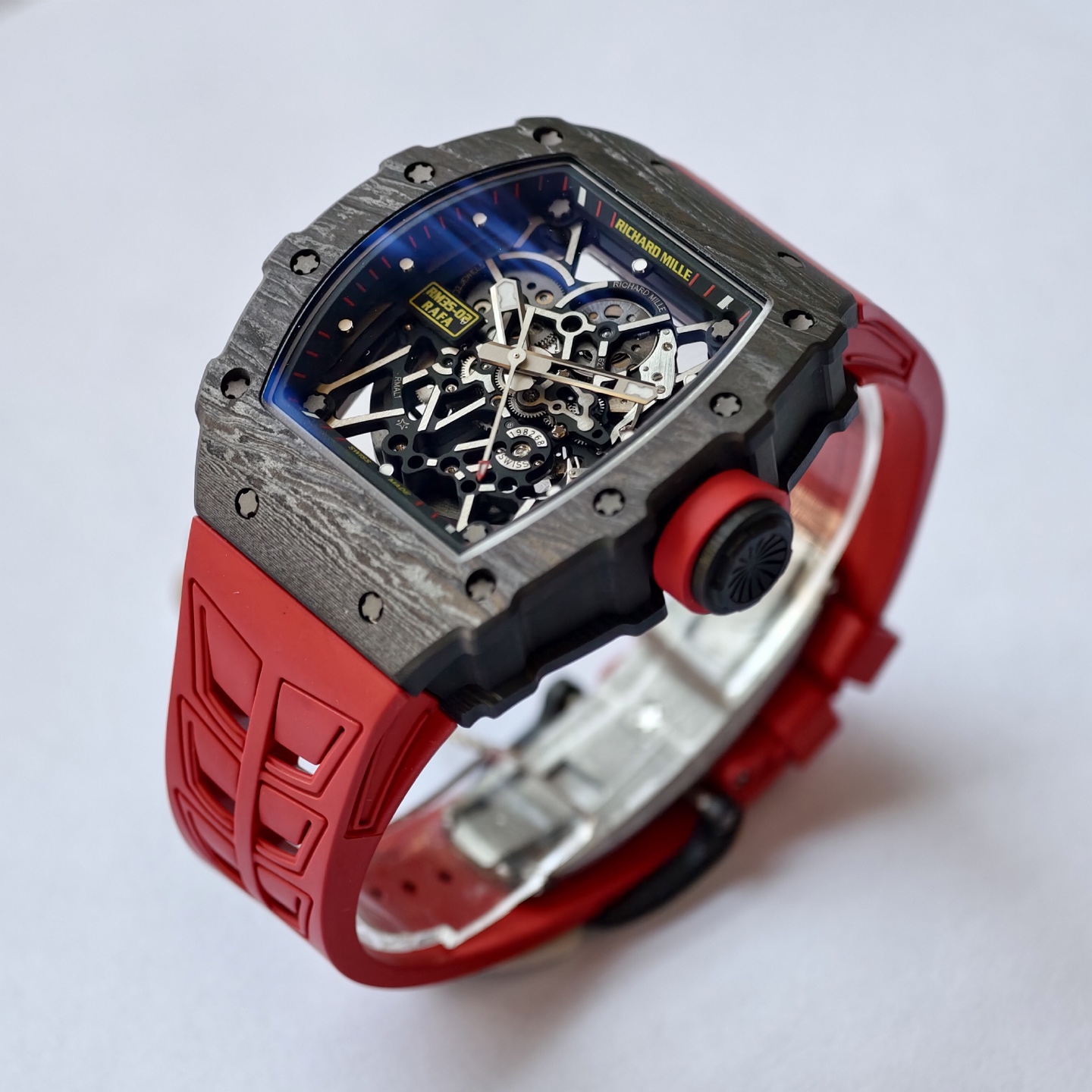 Richard Mille RM35-02 Rafael Nadal Black Carbon TPT 1:1 Super Clone Top Quality Custom Made Umi Factory 49.94mm x 44.5mm (Free Sprung) - Image 2