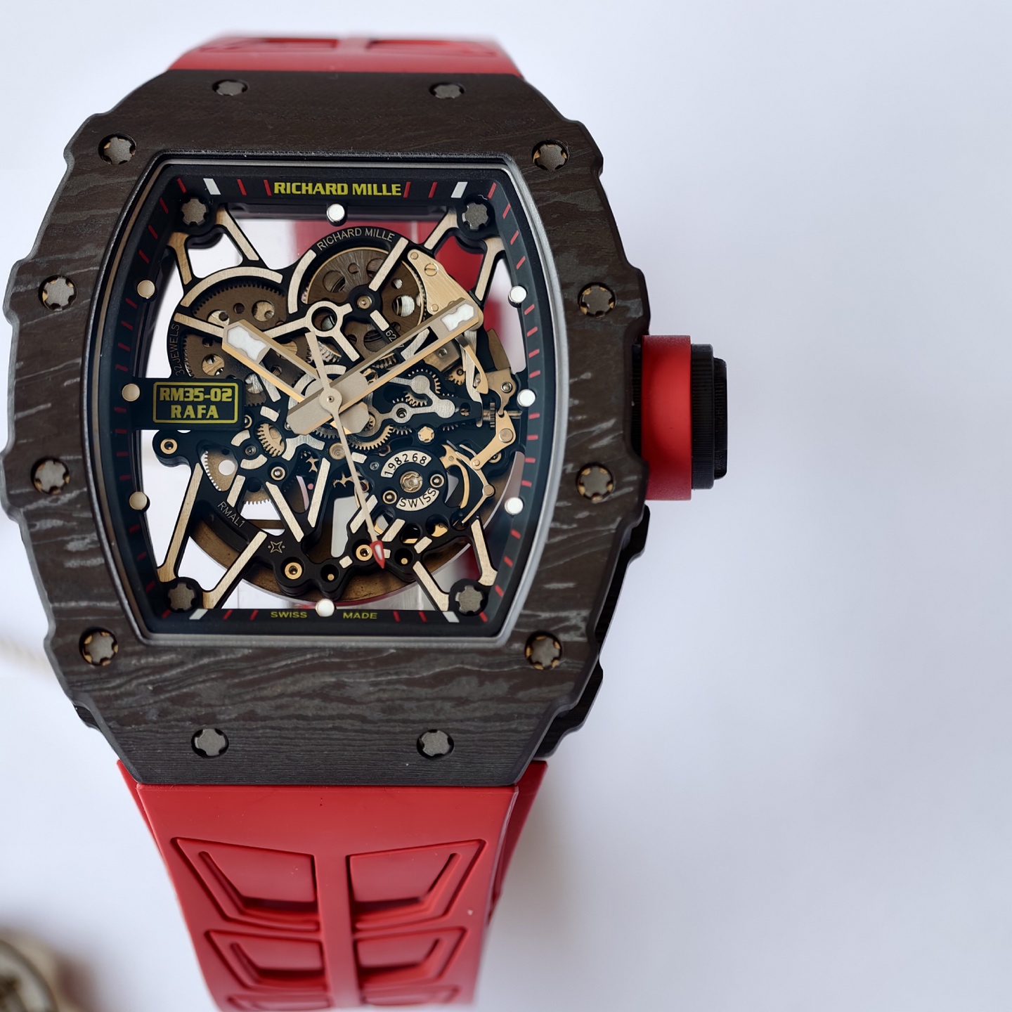 Richard Mille RM35-02 Rafael Nadal Black Carbon TPT 1:1 Super Clone Top Quality Custom Made Umi Factory 49.94mm x 44.5mm (Free Sprung) - Image 4