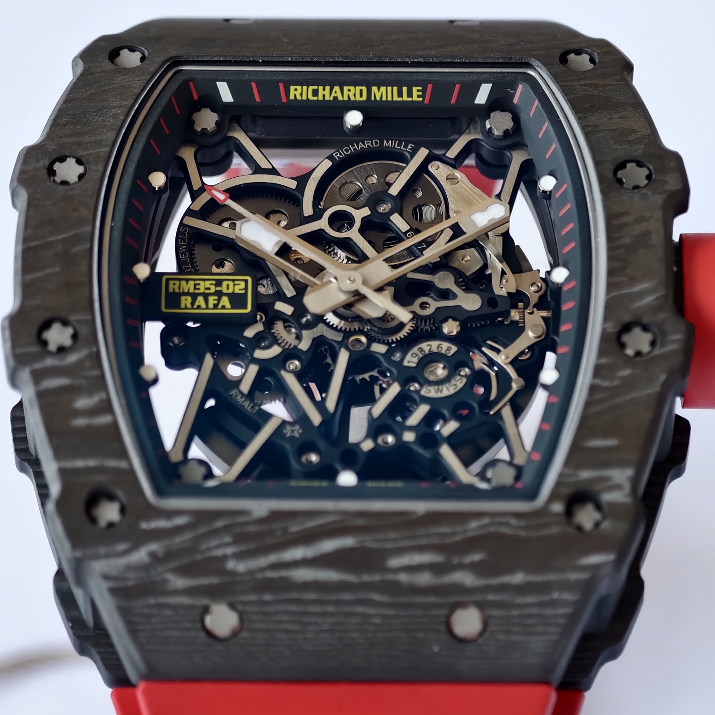 Richard Mille RM35-02 Rafael Nadal Black Carbon TPT 1:1 Super Clone Top Quality Custom Made Umi Factory 49.94mm x 44.5mm (Free Sprung) - Image 5