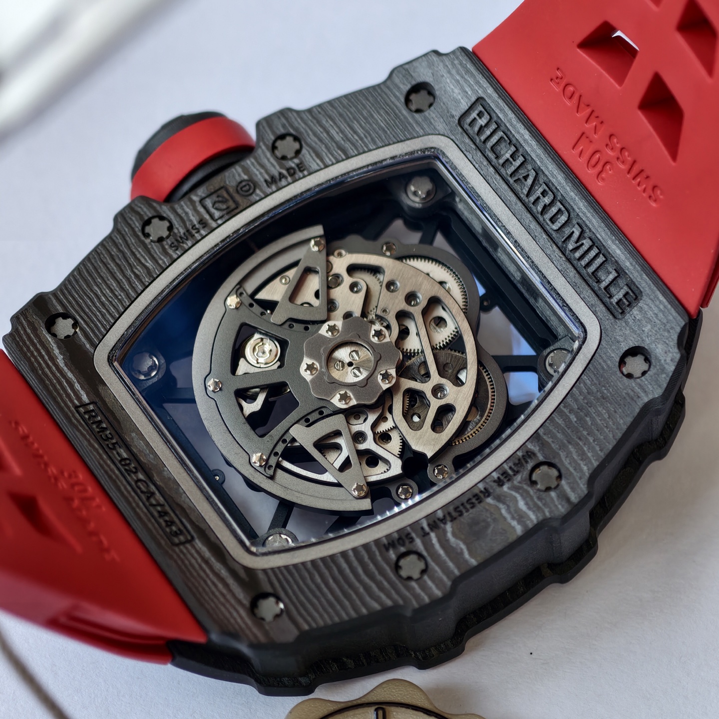 Richard Mille RM35-02 Rafael Nadal Black Carbon TPT 1:1 Super Clone Top Quality Custom Made Umi Factory 49.94mm x 44.5mm (Free Sprung) - Image 8