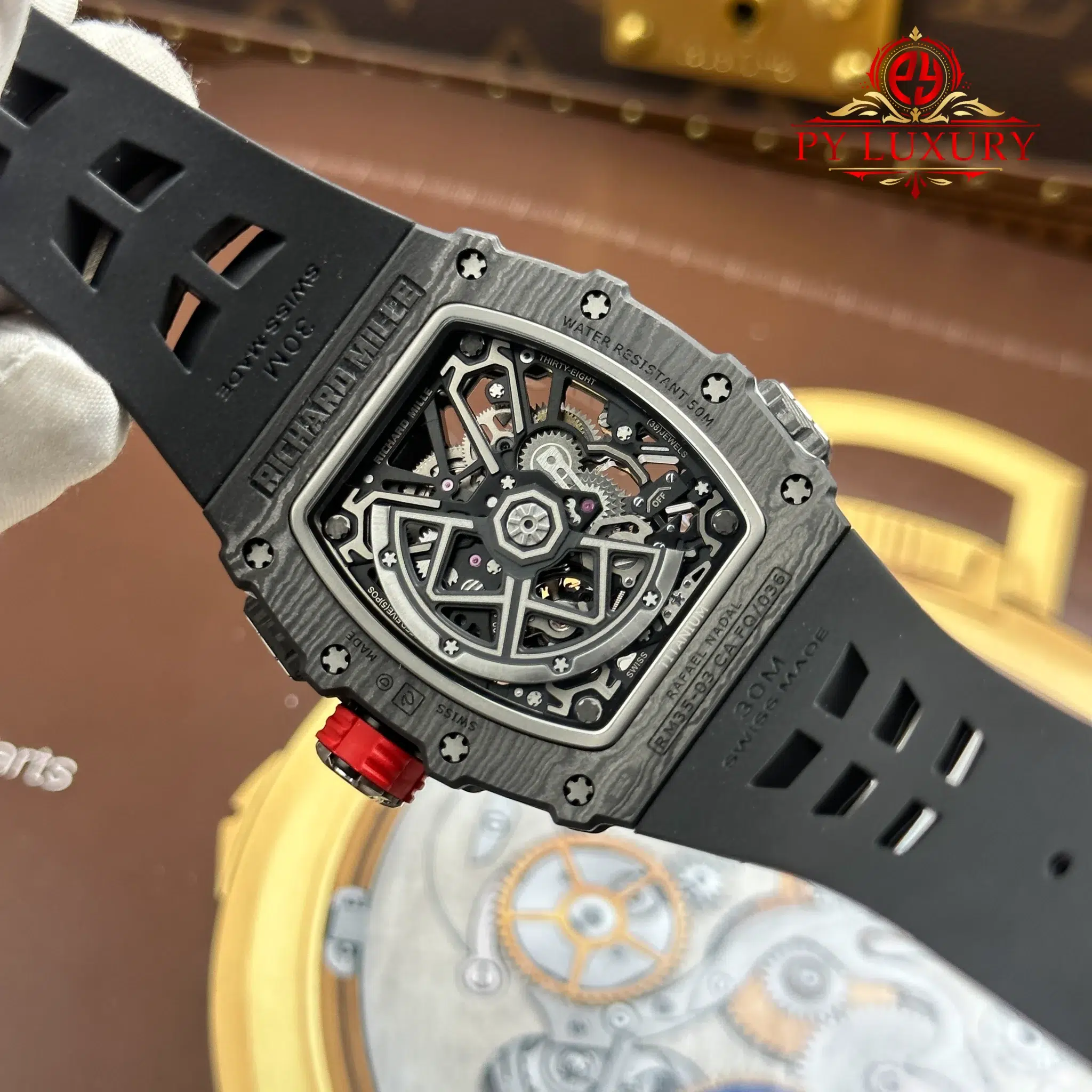Richard Mille RM35-03 Rafael Nadal Black Carbon Best Clone 43.2mm x 50mm - Image 11