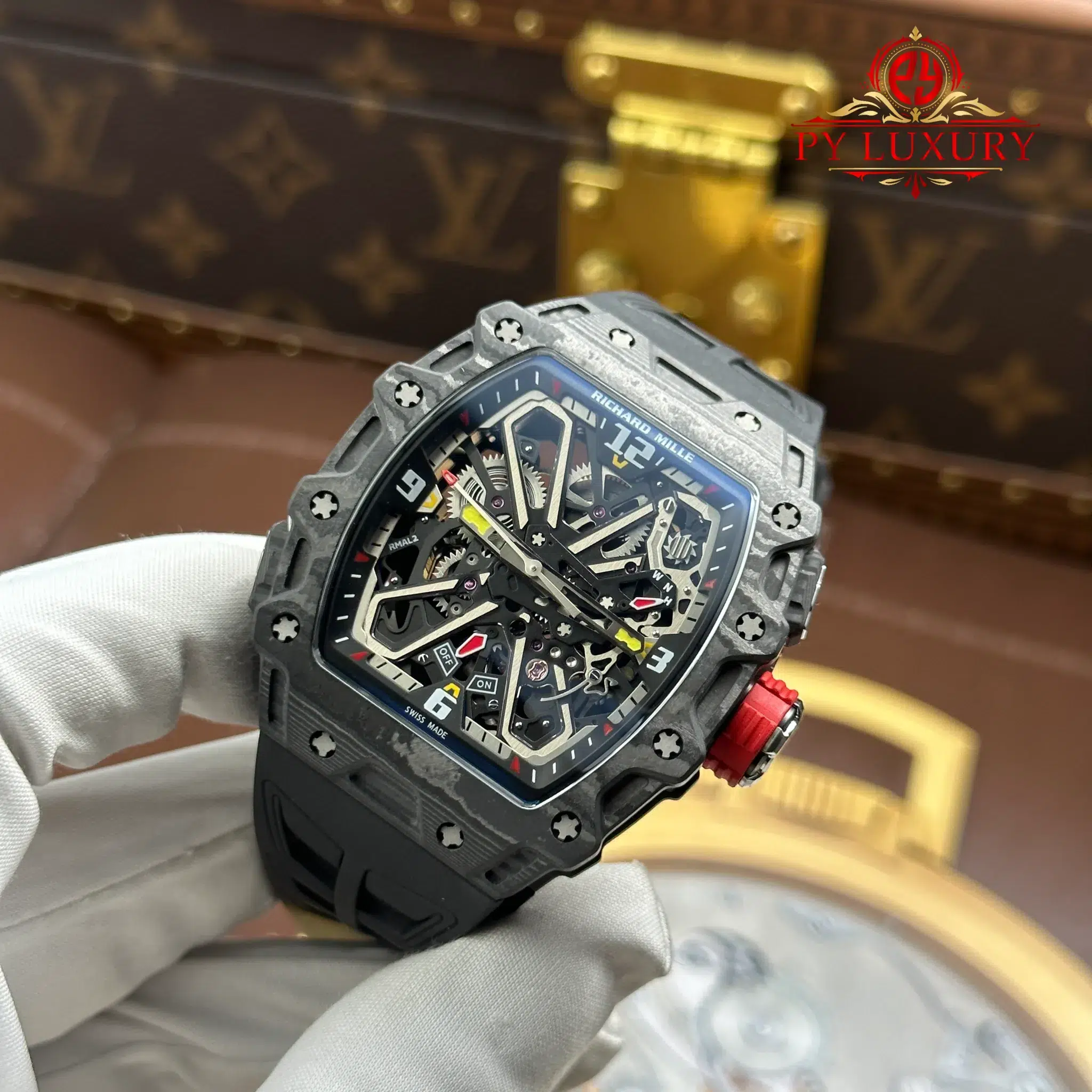 Richard Mille RM35-03 Rafael Nadal Black Carbon Best Clone 43.2mm x 50mm - Image 2