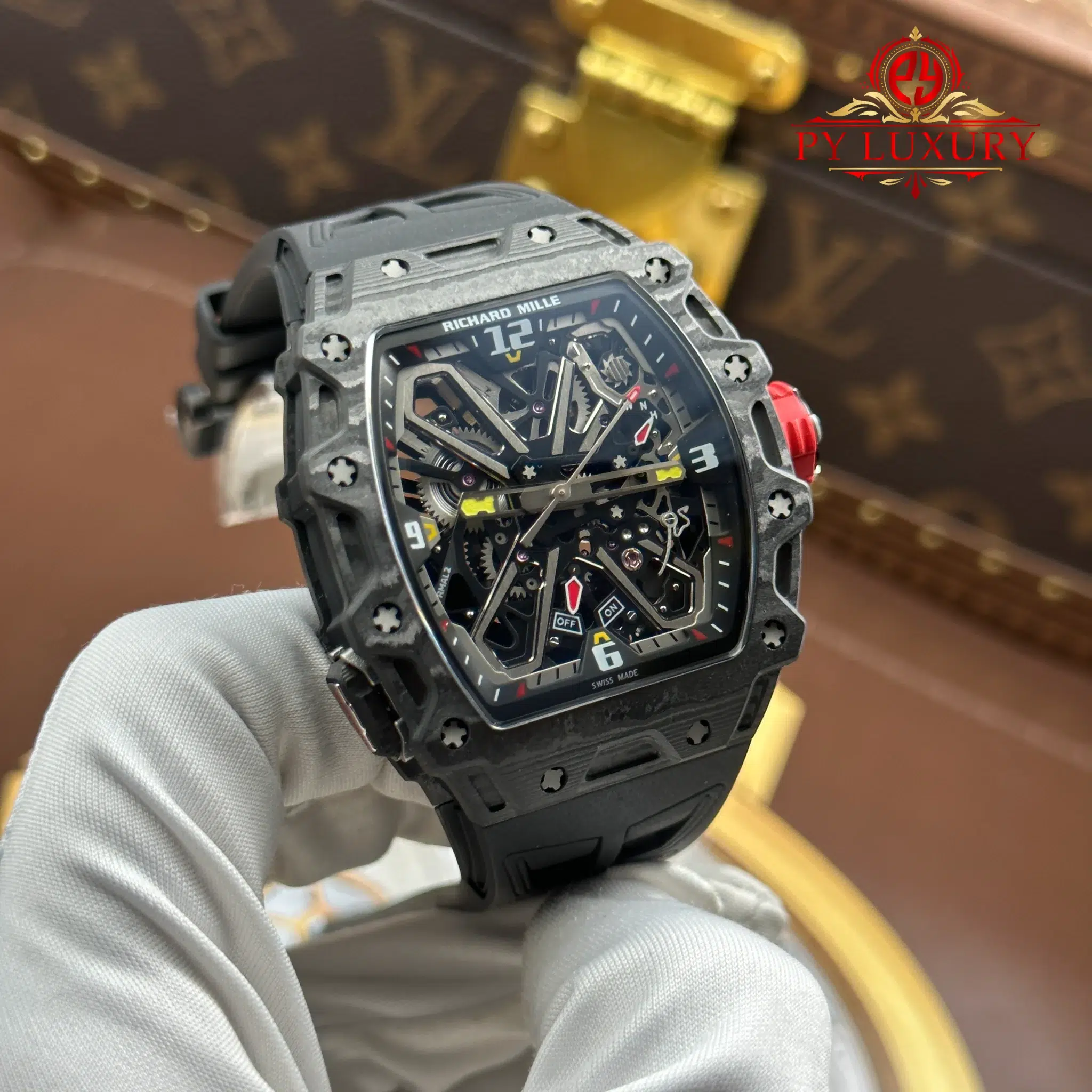 Richard Mille RM35-03 Rafael Nadal Black Carbon Best Clone 43.2mm x 50mm - Image 3