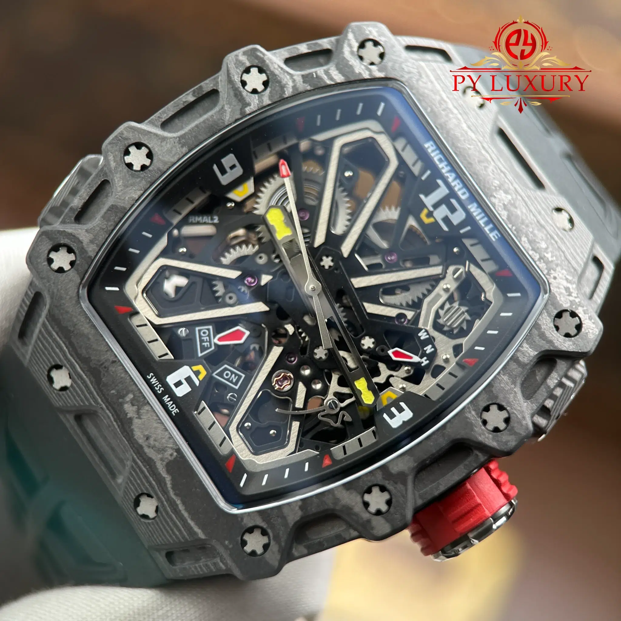 Richard Mille RM35-03 Rafael Nadal Black Carbon Best Clone 43.2mm x 50mm - Image 4