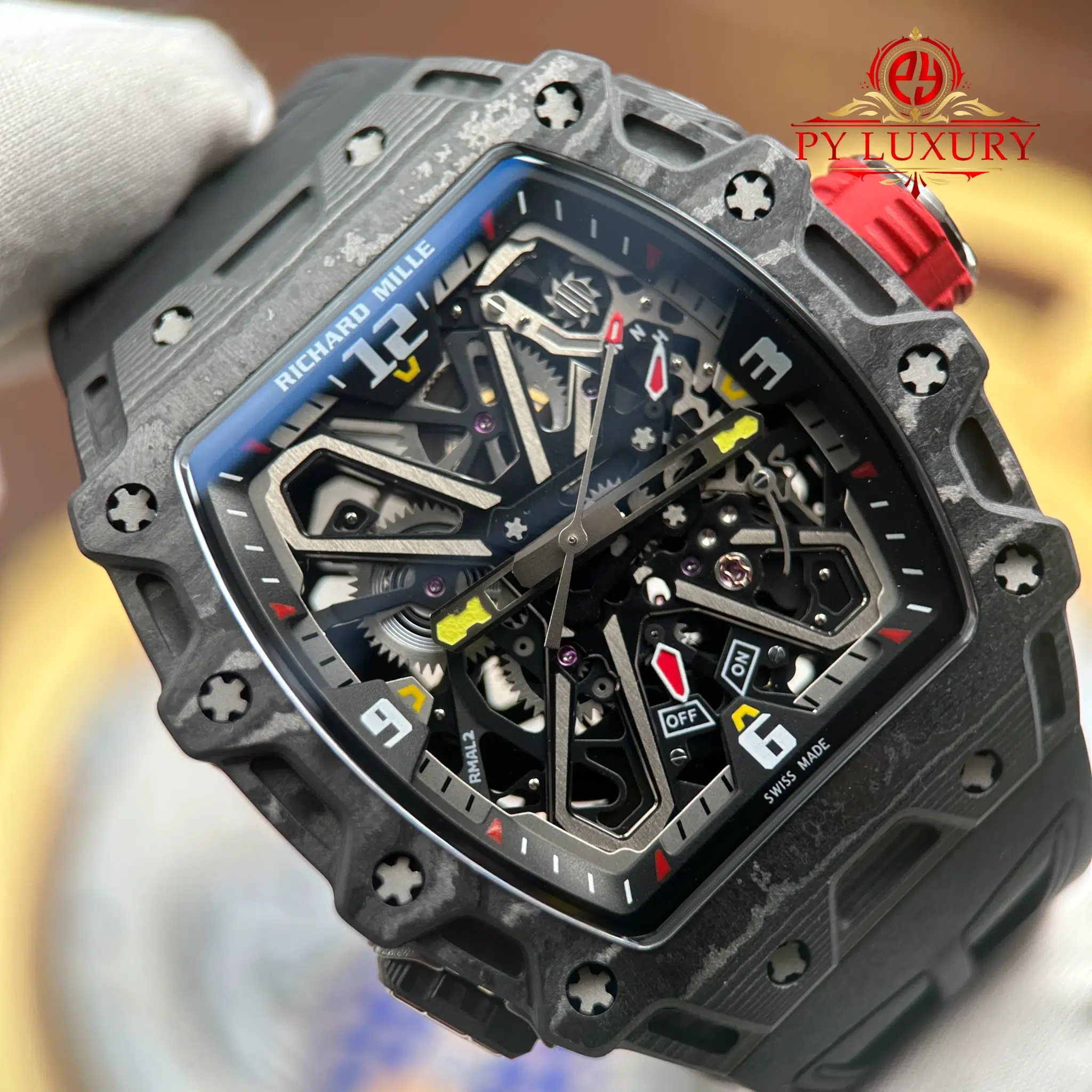 Richard Mille RM35-03 Rafael Nadal Black Carbon Best Clone 43.2mm x 50mm - Image 5