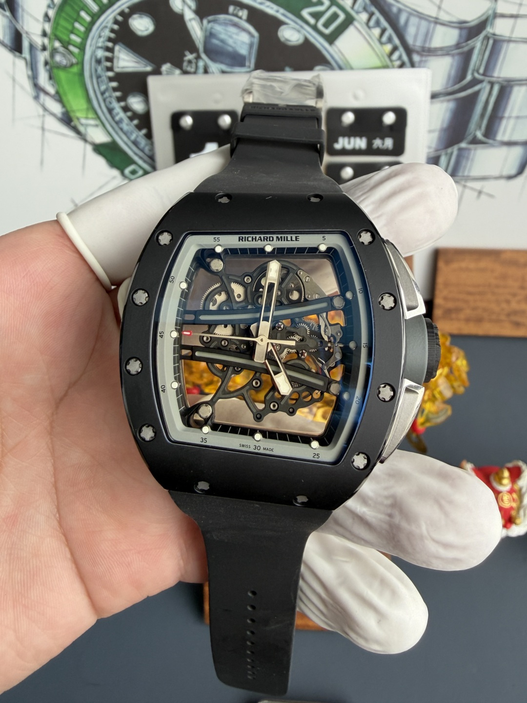 Richard Mille RM61-01 Yohan Blake All Grey Vaucher Movement 1:1 Super Clone A9 Factory 42.7mm x 50.23mm (Free Sprung)