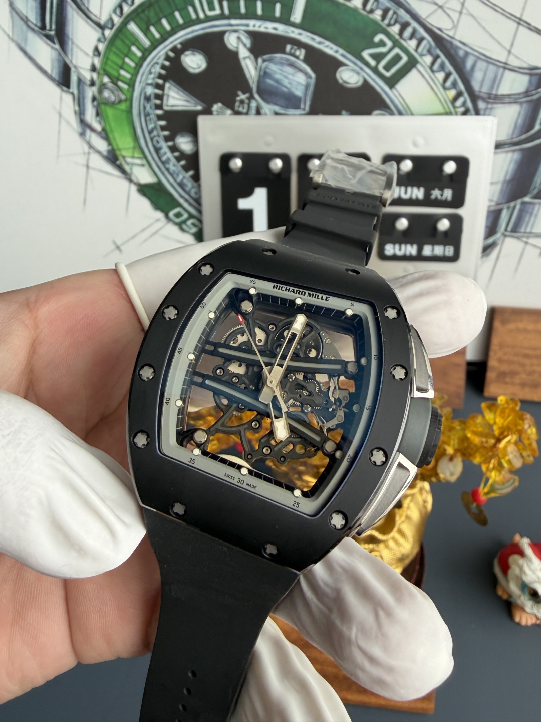 Richard Mille RM61-01 Yohan Blake All Grey Vaucher Movement 1:1 Super Clone A9 Factory 42.7mm x 50.23mm (Free Sprung) - Image 2