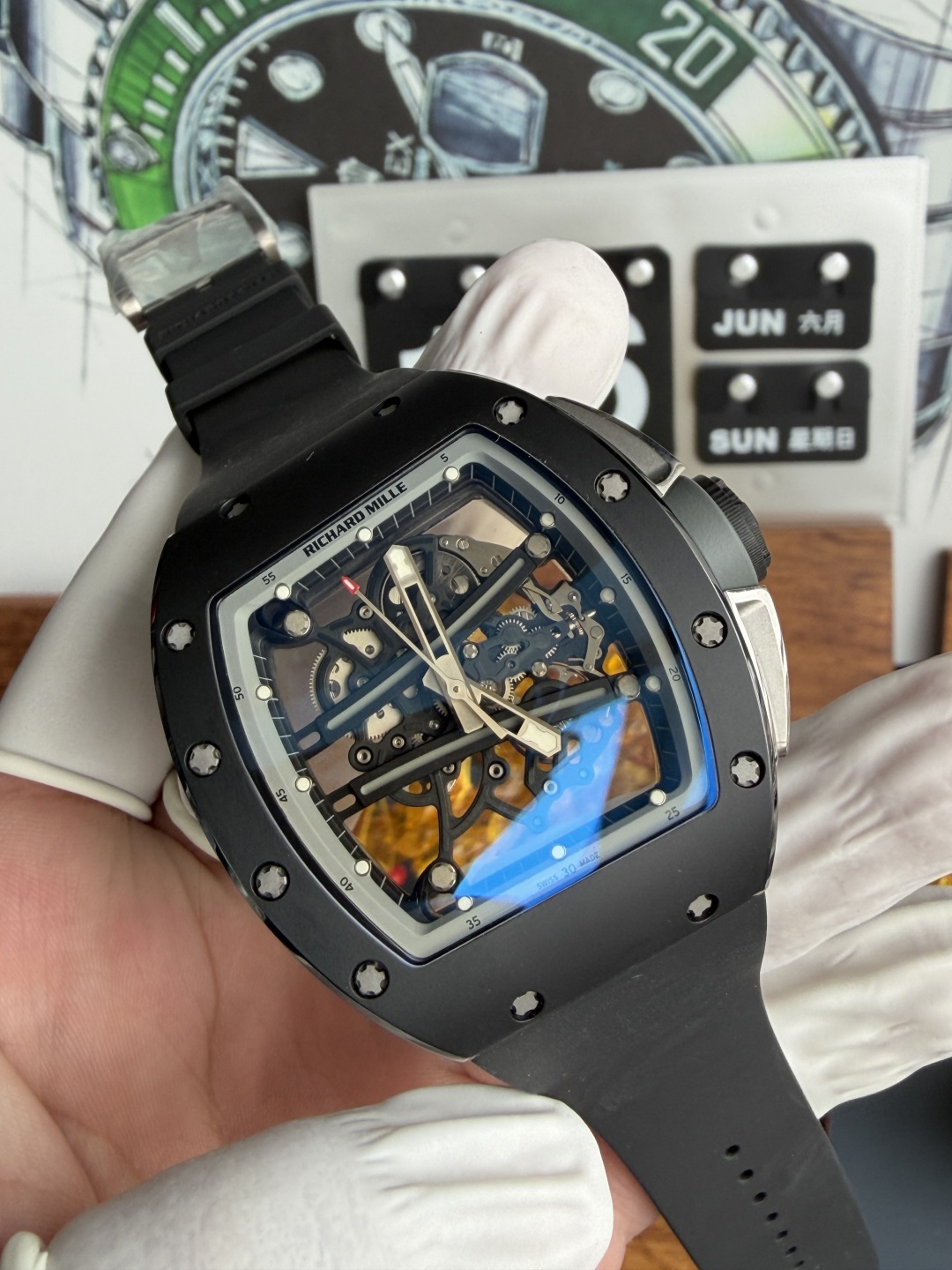 Richard Mille RM61-01 Yohan Blake All Grey Vaucher Movement 1:1 Super Clone A9 Factory 42.7mm x 50.23mm (Free Sprung) - Image 3