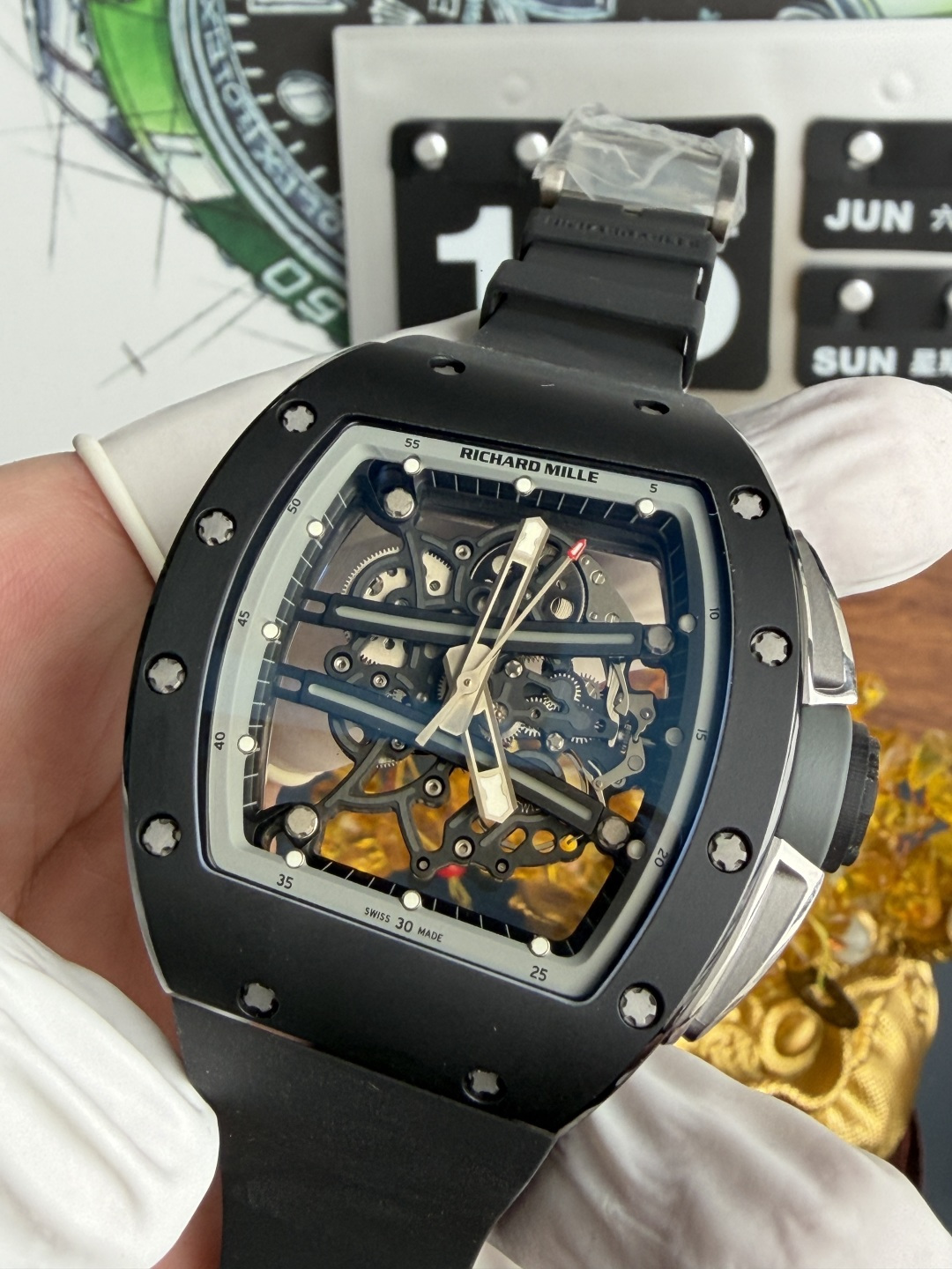 Richard Mille RM61-01 Yohan Blake All Grey Vaucher Movement 1:1 Super Clone A9 Factory 42.7mm x 50.23mm (Free Sprung) - Image 4