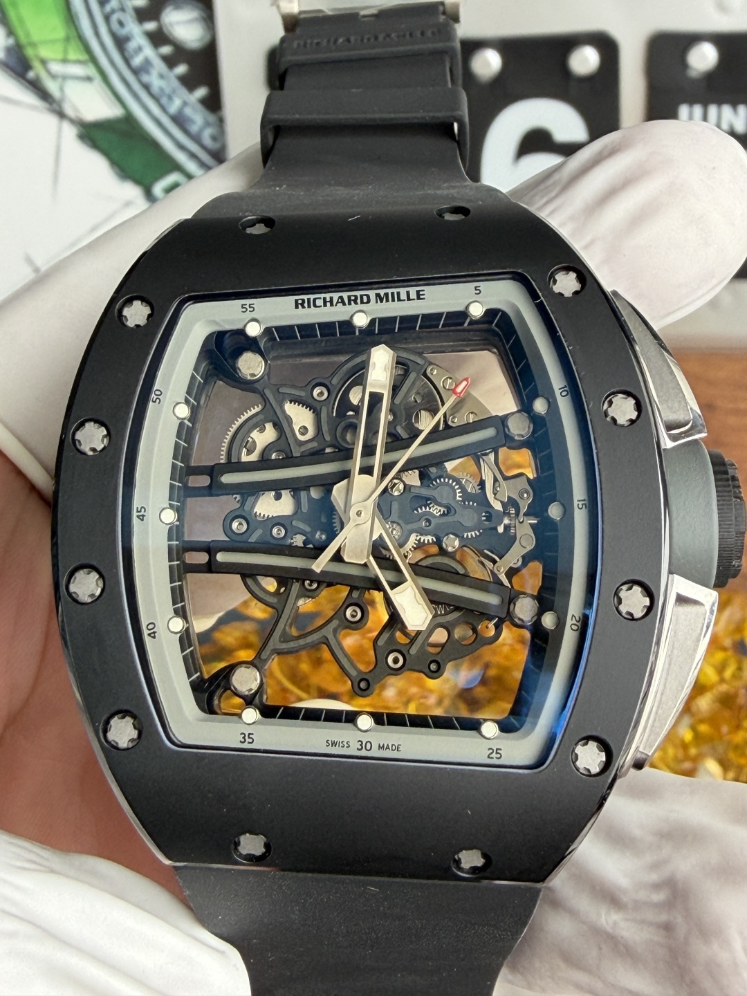 Richard Mille RM61-01 Yohan Blake All Grey Vaucher Movement 1:1 Super Clone A9 Factory 42.7mm x 50.23mm (Free Sprung) - Image 5