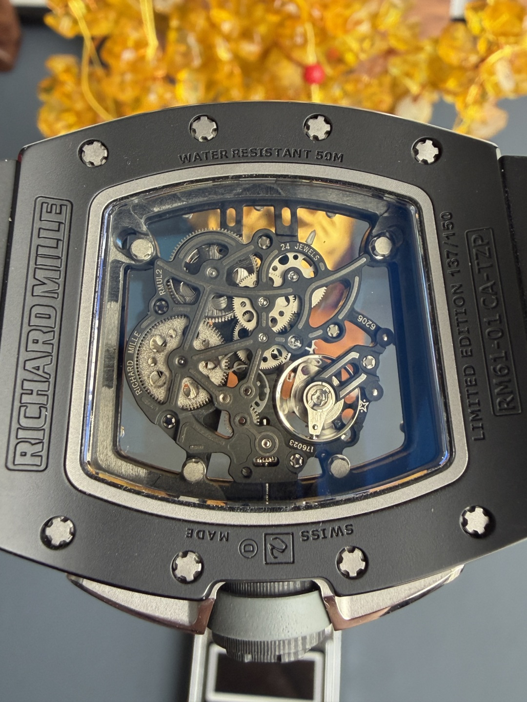 Richard Mille RM61-01 Yohan Blake All Grey Vaucher Movement 1:1 Super Clone A9 Factory 42.7mm x 50.23mm (Free Sprung) - Image 8