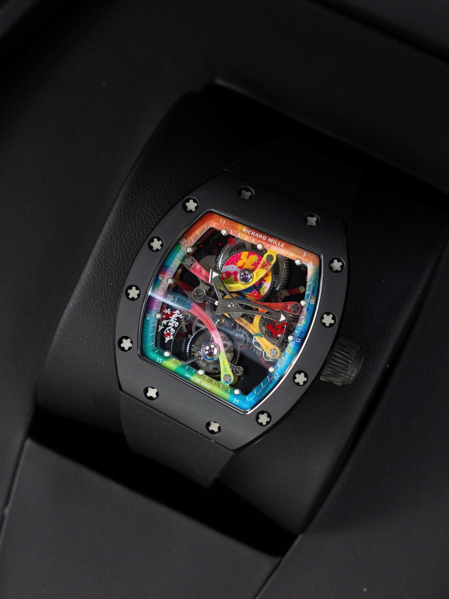 Đồng Hồ Richard Mille RM68-01 Tourbillon Cyril Kongo Vỏ Gốm Đen Replica 1:1 42.7mm x 52.24mm