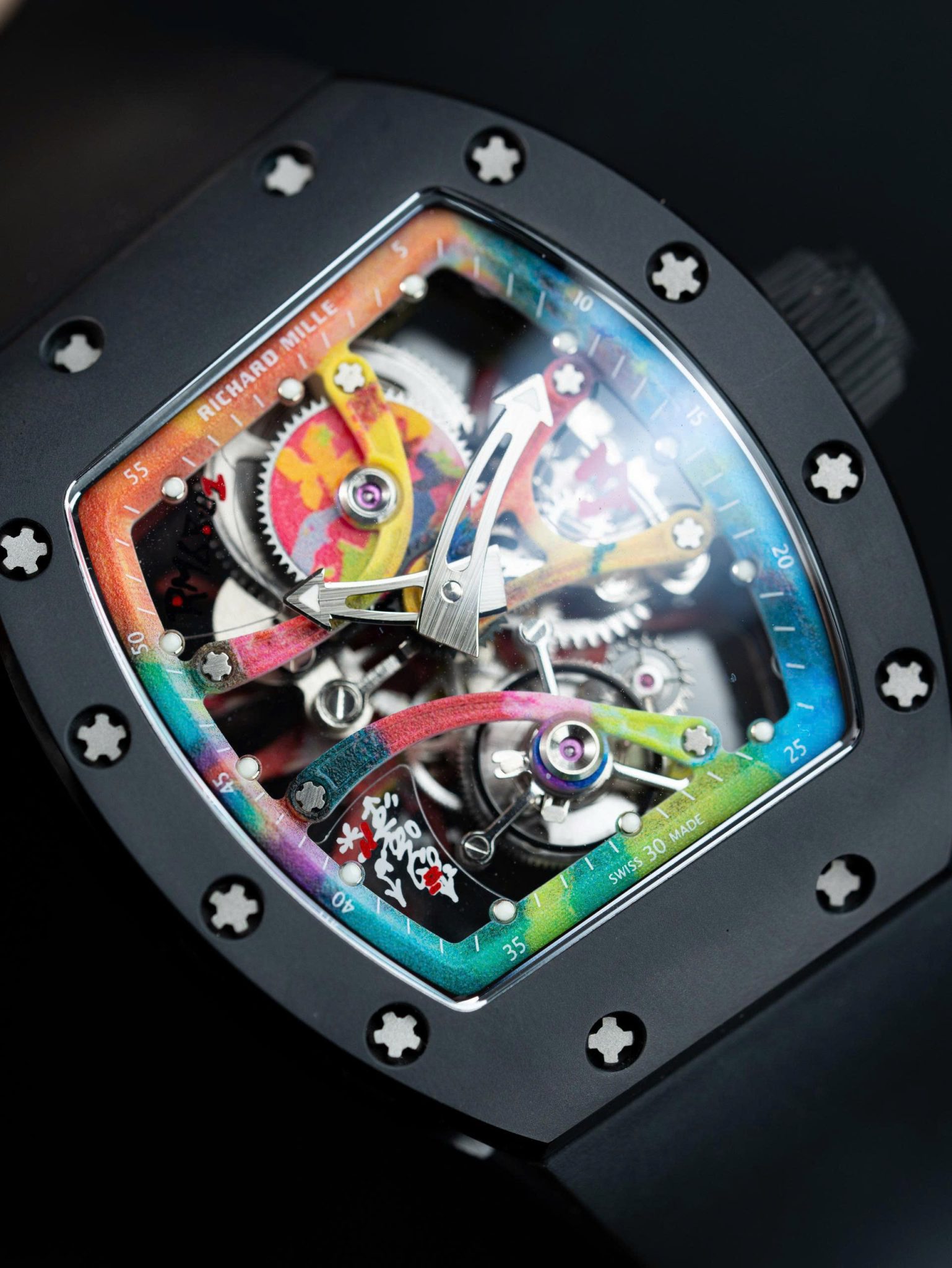 Đồng Hồ Richard Mille RM68-01 Tourbillon Cyril Kongo Vỏ Gốm Đen Replica 1:1 42.7mm x 52.24mm - Image 3