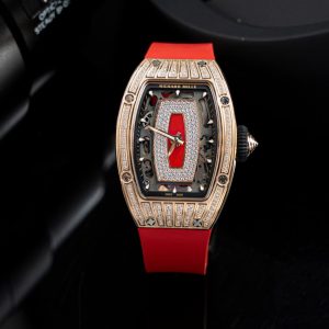 Đồng Hồ Richard Mille RM07-01 Vàng Hồng Mặt Số Jasper Đính Đá CZ Replica 1:1 Cao Nhất ZF 45.32 x 32.3mm