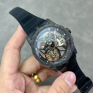 Đồng Hồ Roger Dubuis Excalibur Monotourbillon DBEX0577 Vỏ Carbon Đen Replica 1:1 BBR 42mm