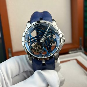 Đồng Hồ Roger Dubuis Excalibur Monotourbillon RDDBEX0838 Màu Xanh Cobalt Dây Cao Su Replica 1:1 BBR 42mm