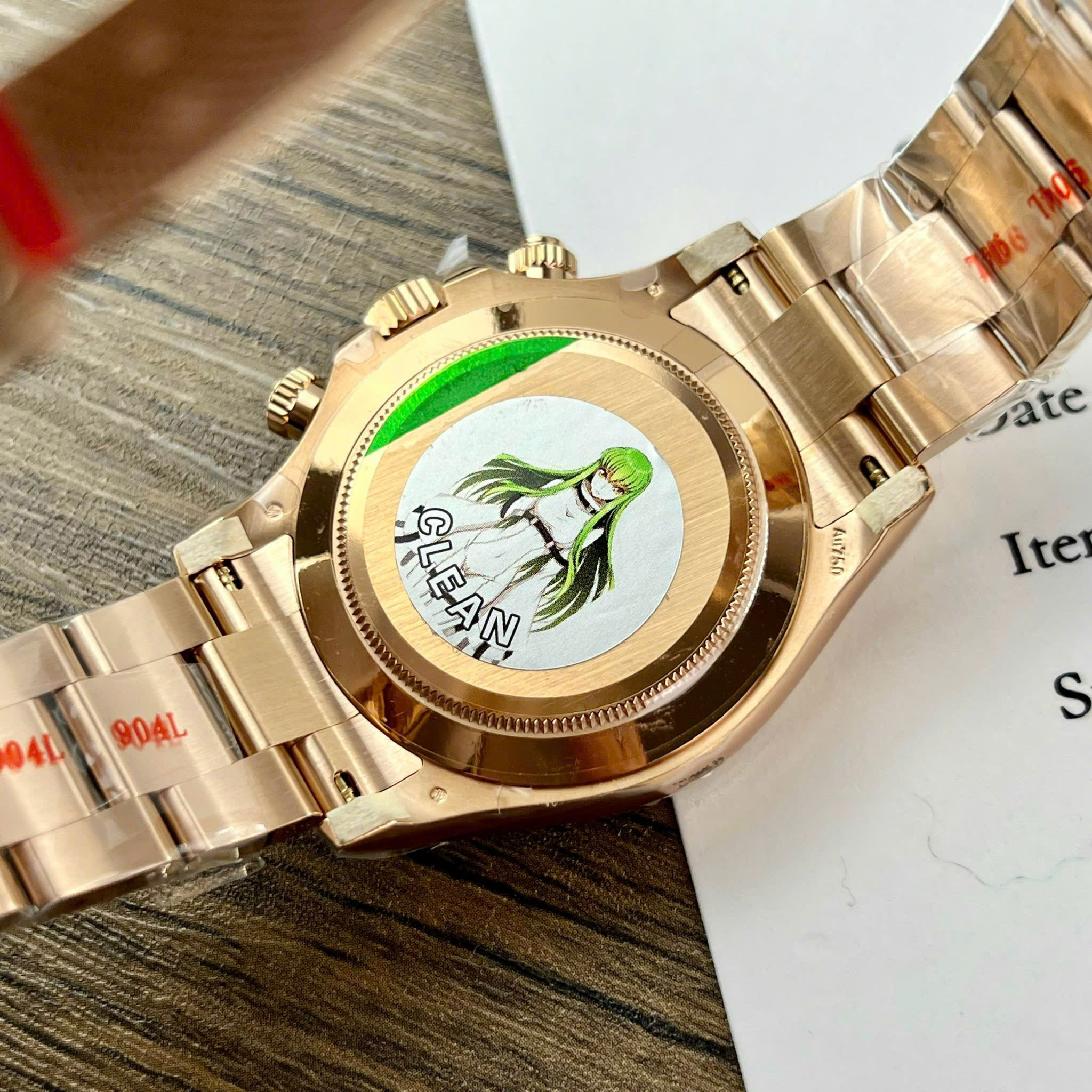 Đồng hồ Rolex Daytona 116505-0017 Vàng Hồng Mặt Cá Hồi Cọc Số Đính Đá Replica Clean 40mm - Image 7