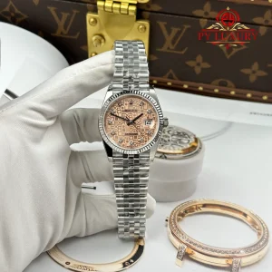 Đồng Hồ Rolex Datejust 116234-0223 Mặt Vi Tính Hồng Cọc Số Đính Đá Replica 1:1 Nhà Máy AR 36mm