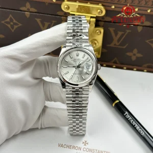 Rolex Datejust 126200-0001 Silver Index Dial Smooth Bezel Jubilee Bracelet 1:1 Super Clone 36mm