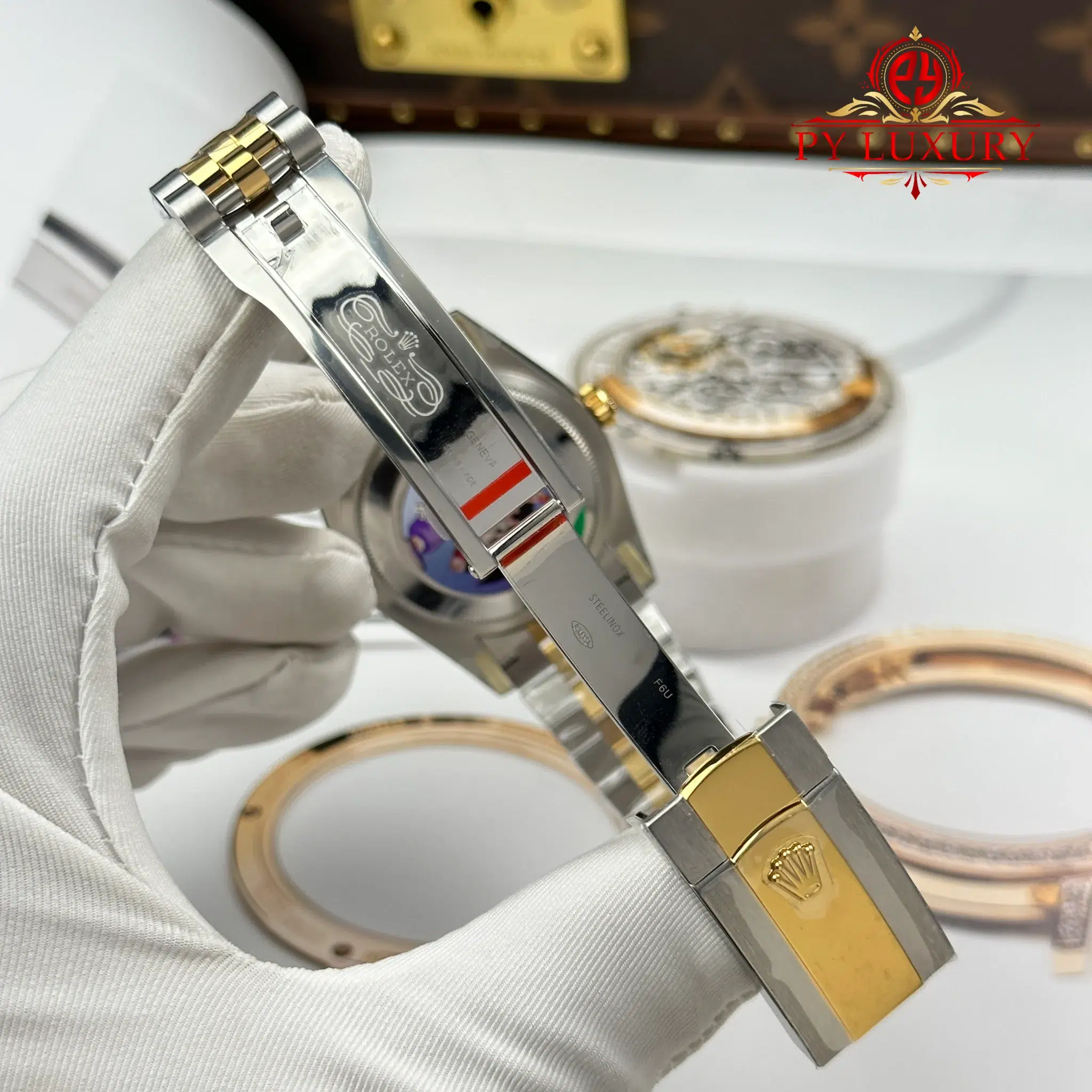Rolex Datejust 126233-0023 Steel & Yellow Gold White Mother of Pearl Diamond Dial Jubilee Bracelet Best Replica 36mm - Image 11