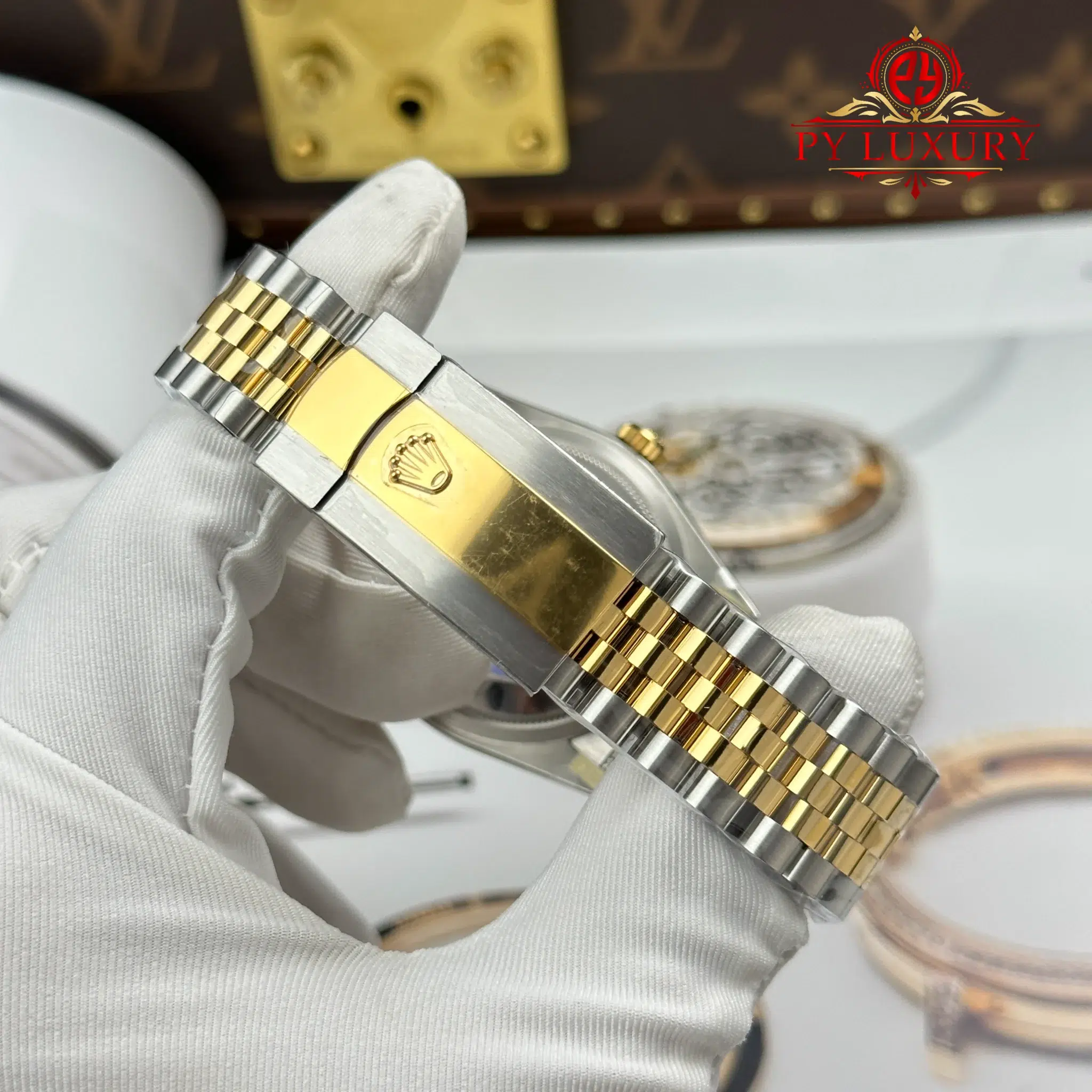 Rolex Datejust 126233-0023 Steel & Yellow Gold White Mother of Pearl Diamond Dial Jubilee Bracelet Best Replica 36mm - Image 12
