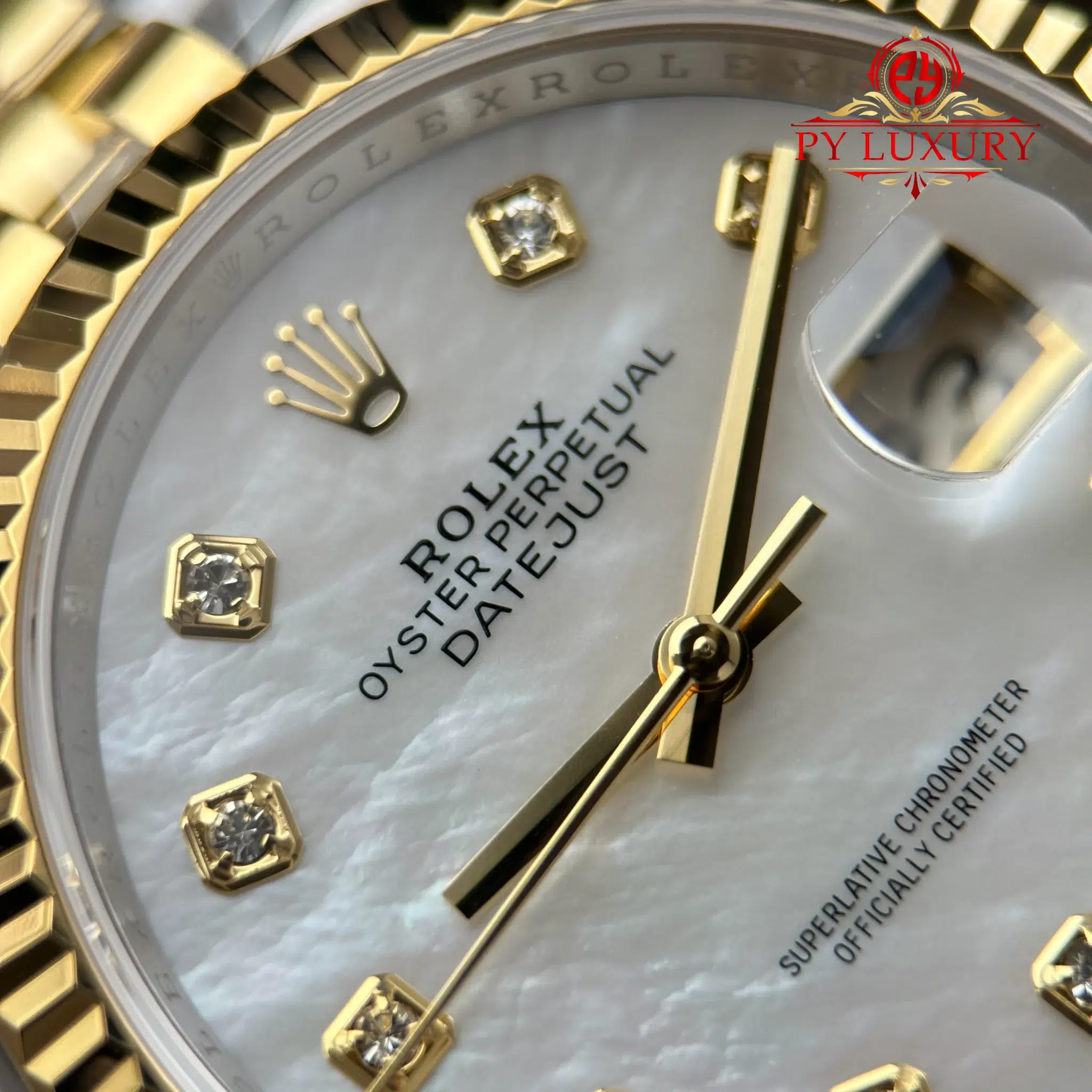 Rolex Datejust 126233-0023 Steel & Yellow Gold White Mother of Pearl Diamond Dial Jubilee Bracelet Best Replica 36mm - Image 6