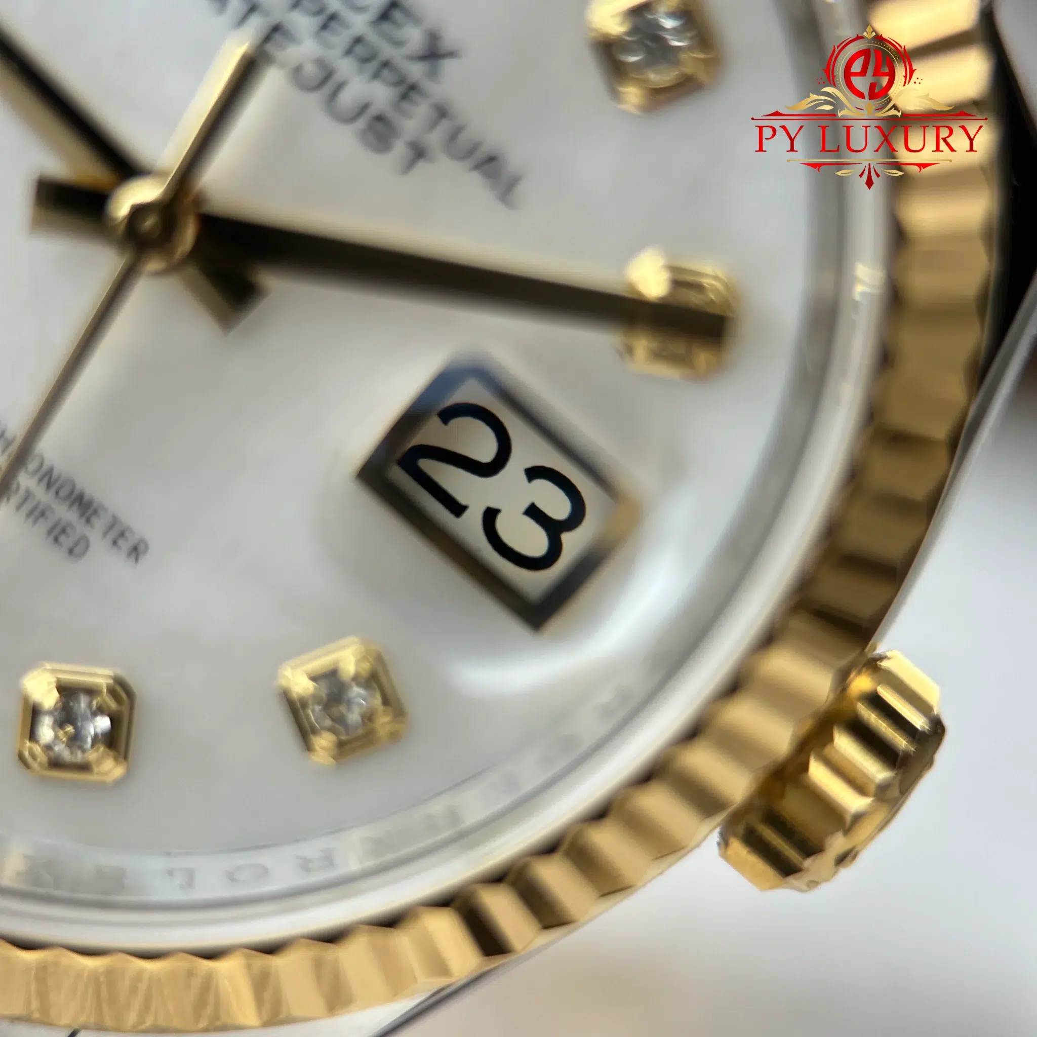 Rolex Datejust 126233-0023 Steel & Yellow Gold White Mother of Pearl Diamond Dial Jubilee Bracelet Best Replica 36mm - Image 7