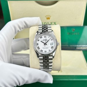 Đồng Hồ Rolex Datejust 126234-0025 Mặt Trắng Cọc Số La Mã Dây Jubilee Replica Cao Nhất VSF 36mm
