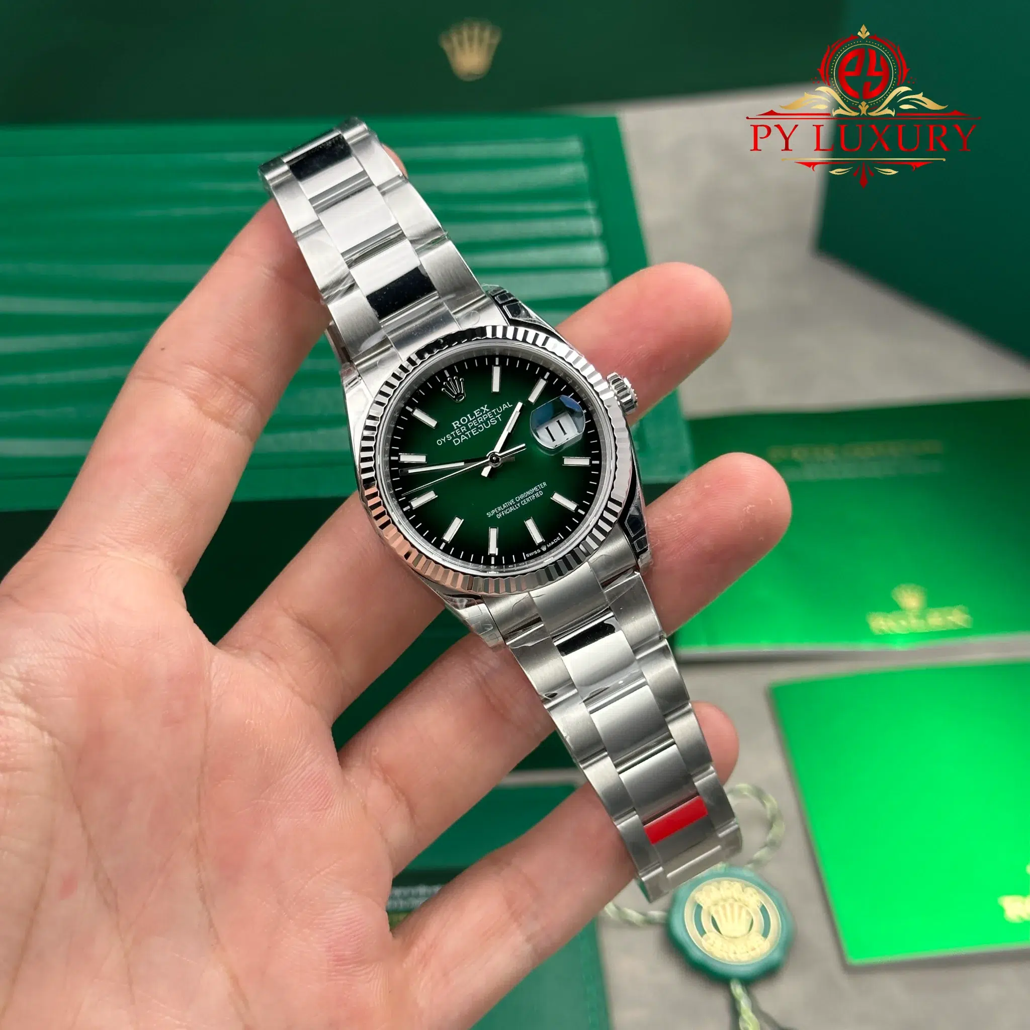 Rolex Datejust 126234 Green Ombré Dial Fluted Bezel Oyster Bracelet Super Clone VSF 36mm - Image 2
