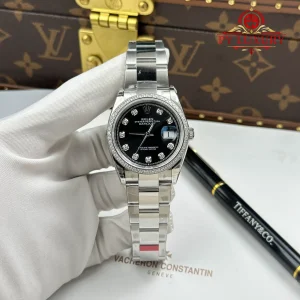 Rolex Datejust 126284RBR-0020 Black Diamond-set Dial Diamond Bezel Oyster Bracelet 1:1 Best Replica 36mm