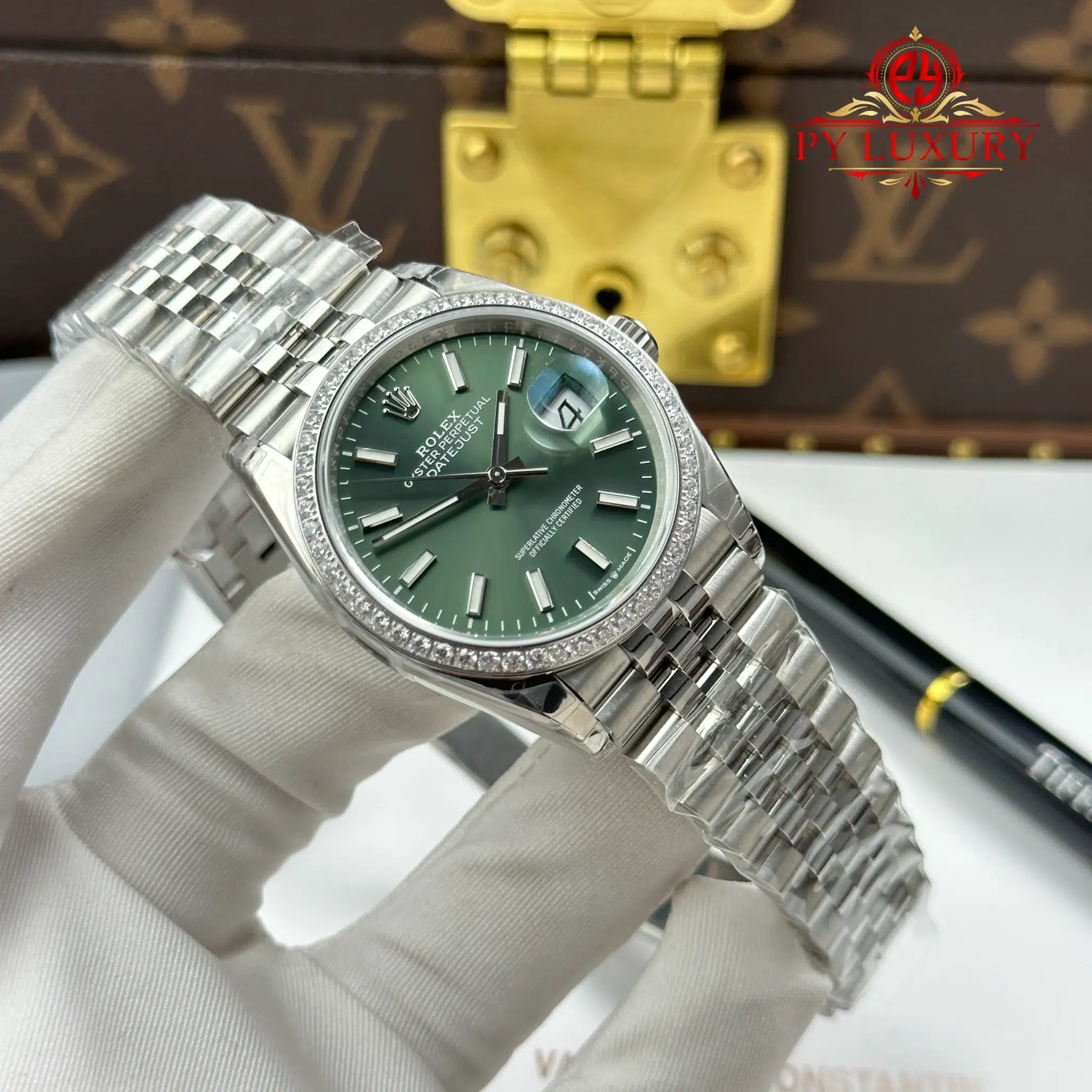 Rolex Datejust 126284RBR-0043 Mint Green Dial Diamond Bezel Jubilee Bracelet 1:1 Best Replica 36mm - Image 2