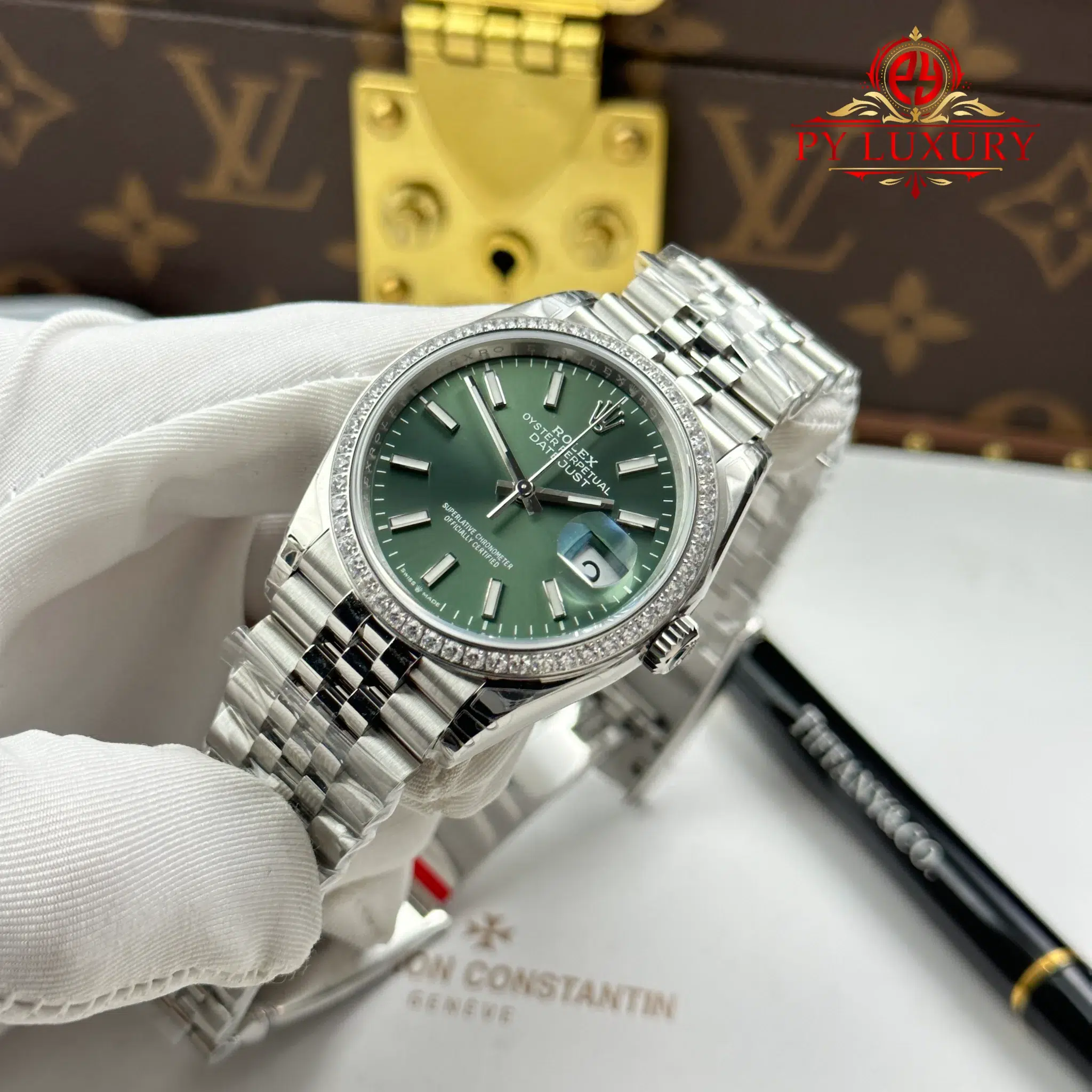 Rolex Datejust 126284RBR-0043 Mint Green Dial Diamond Bezel Jubilee Bracelet 1:1 Best Replica 36mm - Image 3