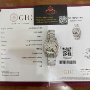 Đồng Hồ Rolex Datejust 126300 Mặt Số Monopoly Chế Tác Full Moissanite Replica 1:1 41mm
