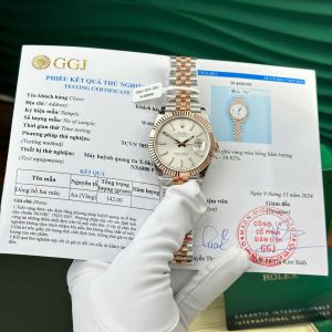 Đồng Hồ Rolex Datejust 126331-0010 Demi Mặt Sundust Cọc Số Dạ Quang Bọc Vàng 10K Tốt Nhất V5 GMF 41mm