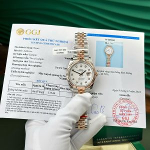 Đồng Hồ Rolex Datejust 126331 Demi Mặt Xà Cừ Trắng Bọc Vàng 10K Tốt Nhất V5 GMF 41mm